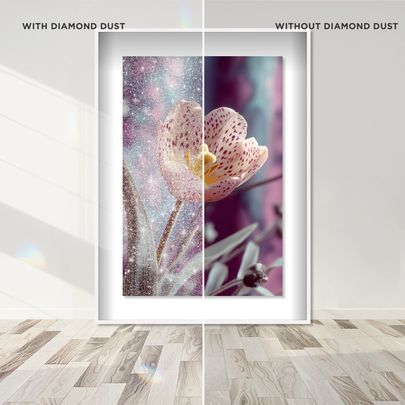 Dapple Bloom I Shadowbox Floral & Botanical Print by Oliver Gal, Black Frame, 10 x 15, 11.5"H x 16.5"W, White Shadowbox