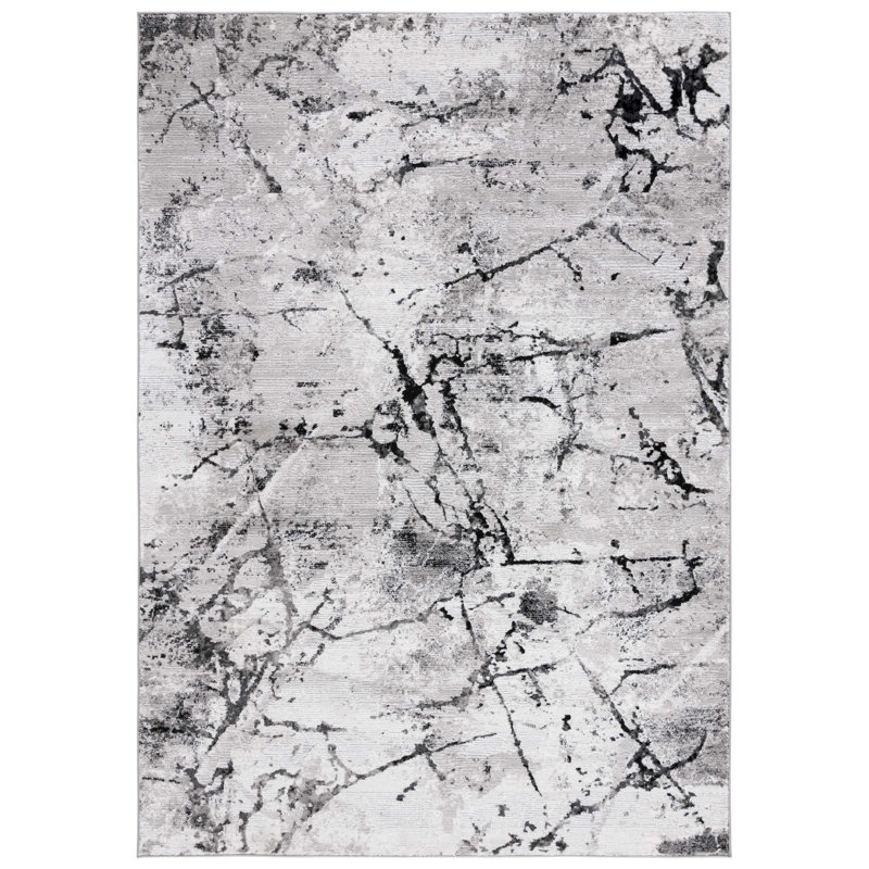 Tapis gris / noir Milstein, Rectangle 9 pi x 12 pi