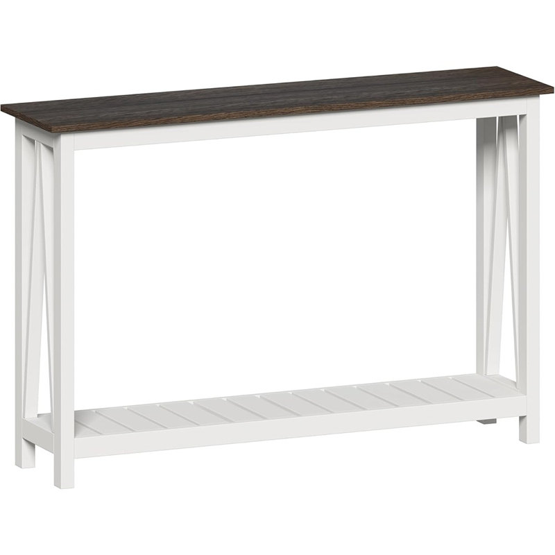 Console Rustic Farmhouse - Design d'entrée étroite, blanc