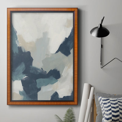«Brushy Blues II», toile encadrée de qualité supérieure - prête à être accrochée
