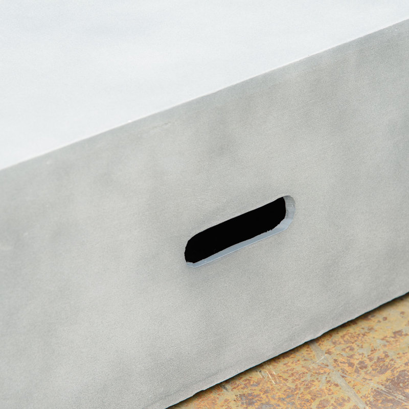 Table de foyer d'extérieur au propane en acier H 11,5 po x l 42,25 po