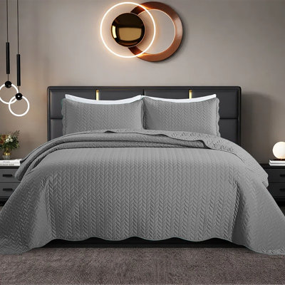 Ensemble de couvre-lit en microfibre embossée