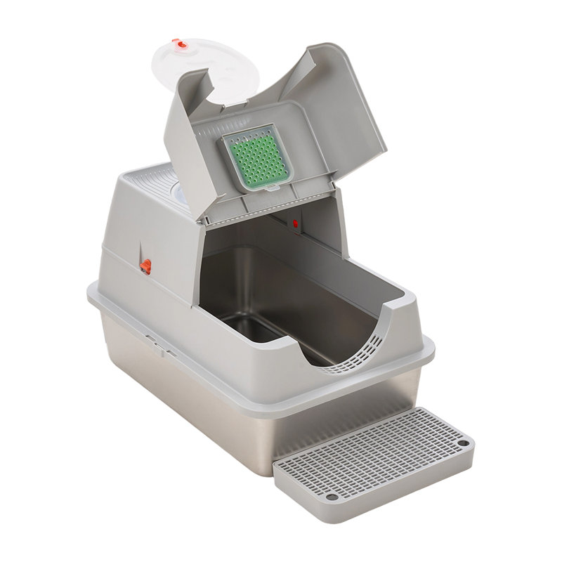 Polyethylene Plastic Enclosed Litter Box with Scoop