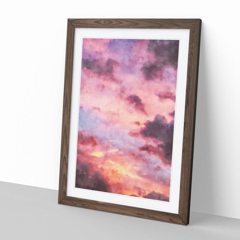 The Beauty of the Clouds - Picture Frame Painting, 36cm H x 27cm W x 2cm D, Walnut Framed