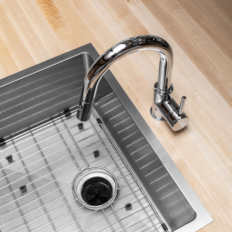 Meribel Stainless Steel 23" L x 18" W Undermount Kitchen Sink with Basket Strainer