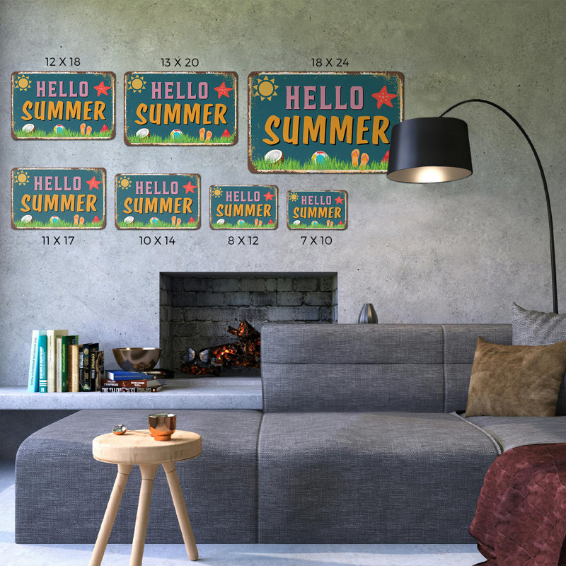 Hello Summer (paquet de 2) en plastique 8 po x 12 po