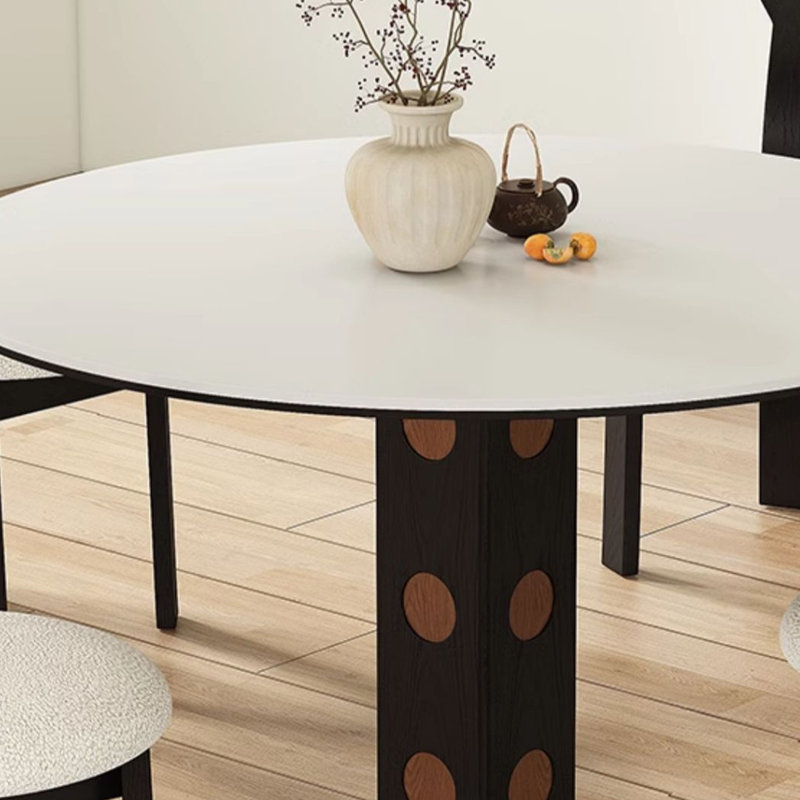 Table ronde simple en bois massif, H 29,52 po x L 51,18 po x l 51,18 po