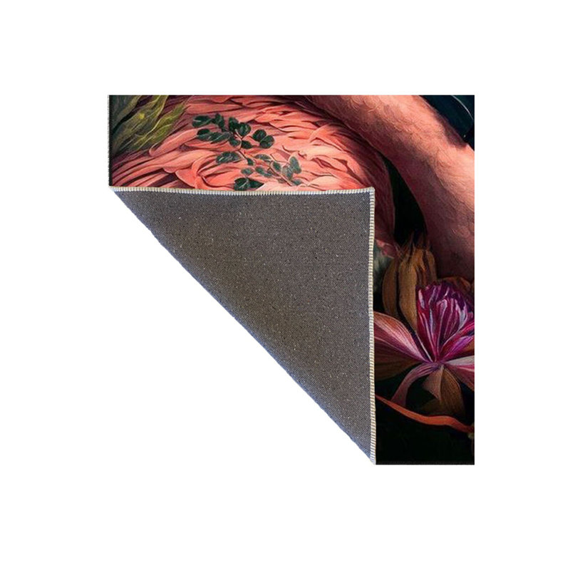 Tapis rose lavable à la machine, Rectangle 4'7" x 6'7" Rug Pad Included