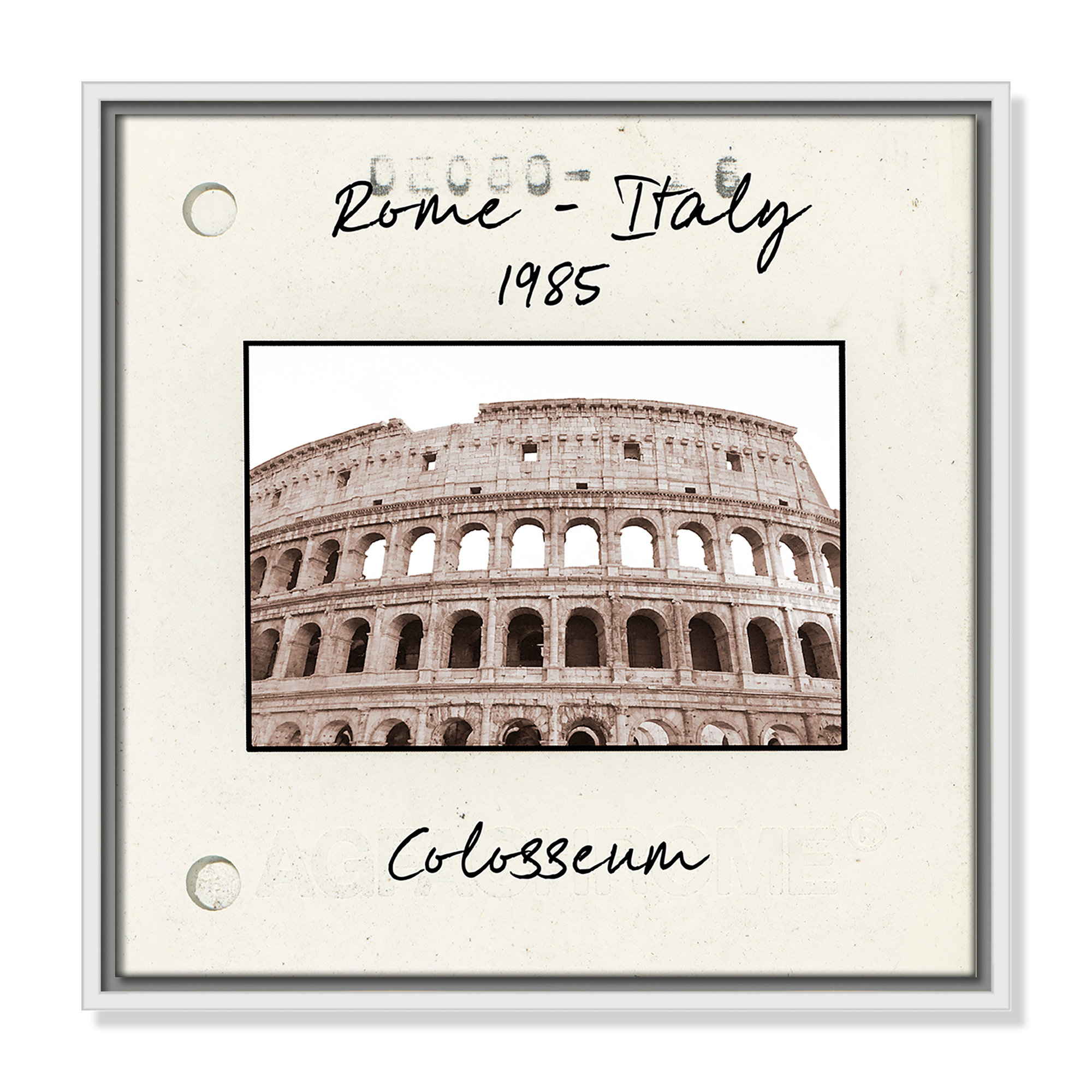 Rome, Italy - Colosseum Print by Natalie Carpentieri, White Floater Framed Canvas, 17.5" H x 17.5" W x 2" D