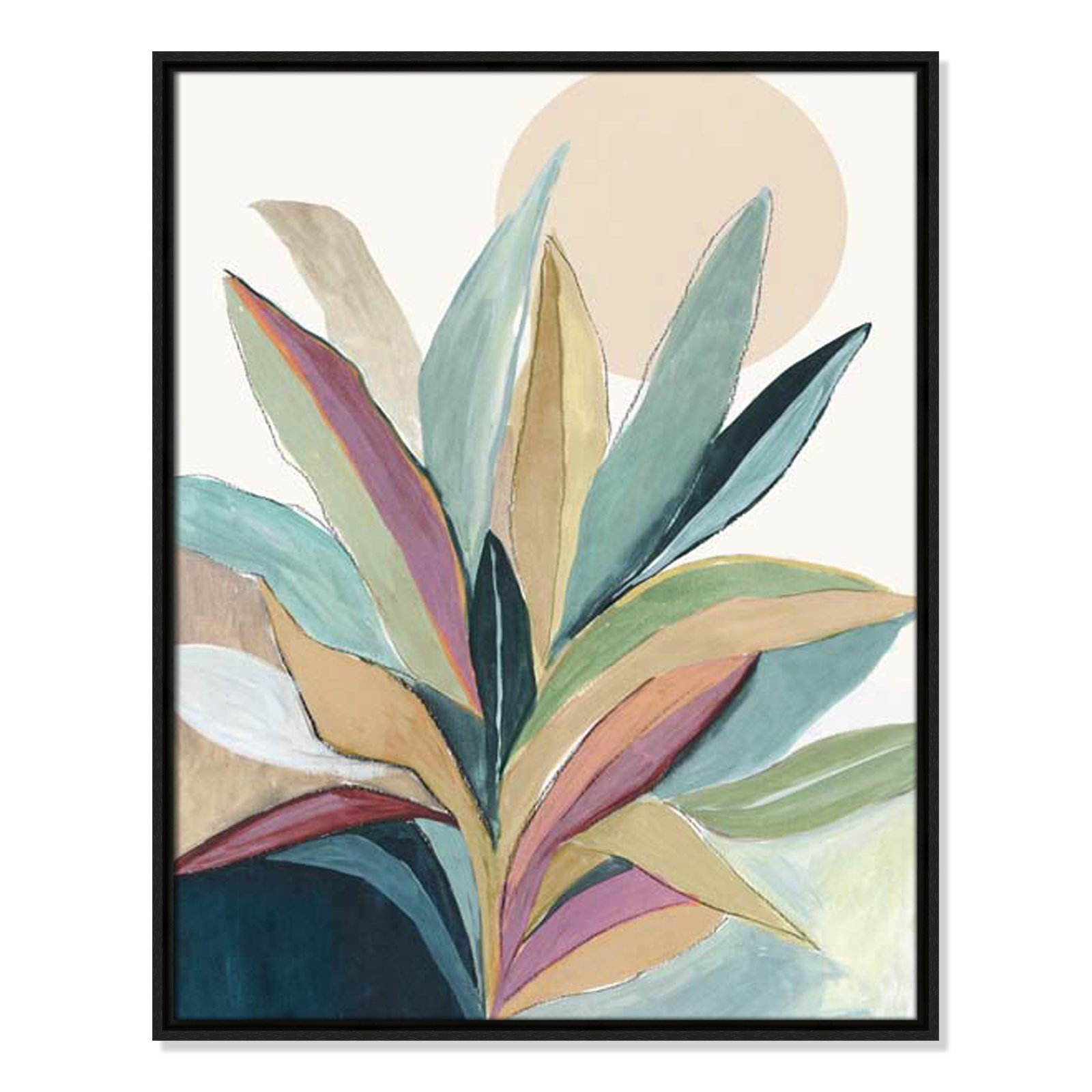Sherbrooke Sunny Bright Leaves I by Asia Jensen Print, No Mat, Espresso Floater Framed, 29.5" H x 23.5" W x 2" D