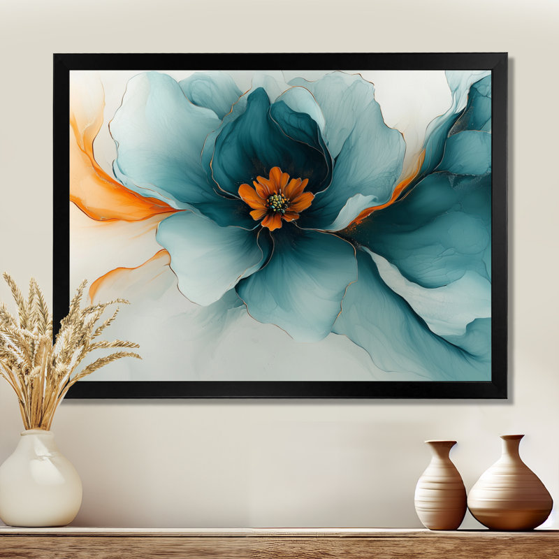 Hennen - Floral Canvas Wall Decor, Reproduction encadrée d'une seule photo sans pass, Noir, noir, noir, noir