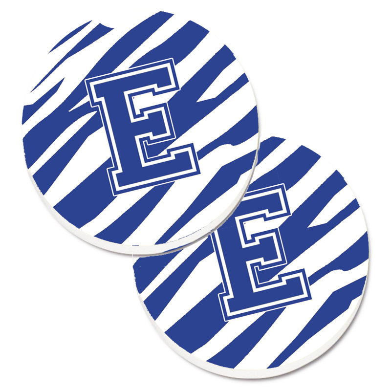 Sous-verre à cogramme initial de q tiger, E, Bleu / Blanc