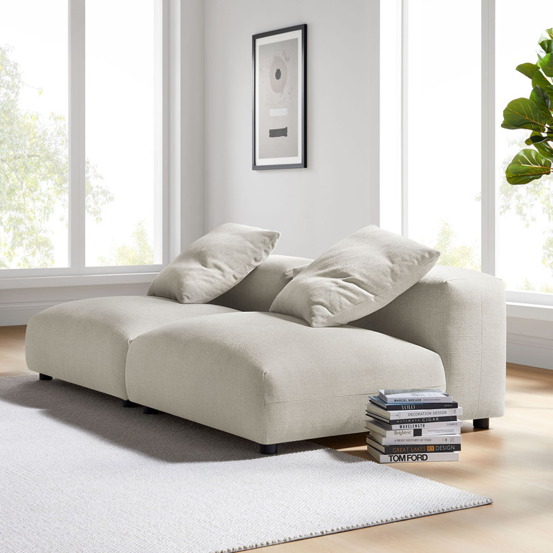 Canapé modulaire en tissu 2 pièces Solace, Lin