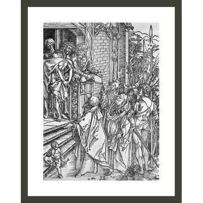 Le Christ présenté aux gens (gravure sur bois) (photo en noir et blanc) par Albrecht Dürer - Impression Giclée encadrée