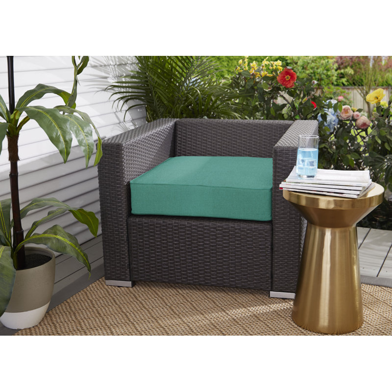Outdoor 5'' Seat Cushion, 5" H x 27" W x 30" D, Teal Sunbrella