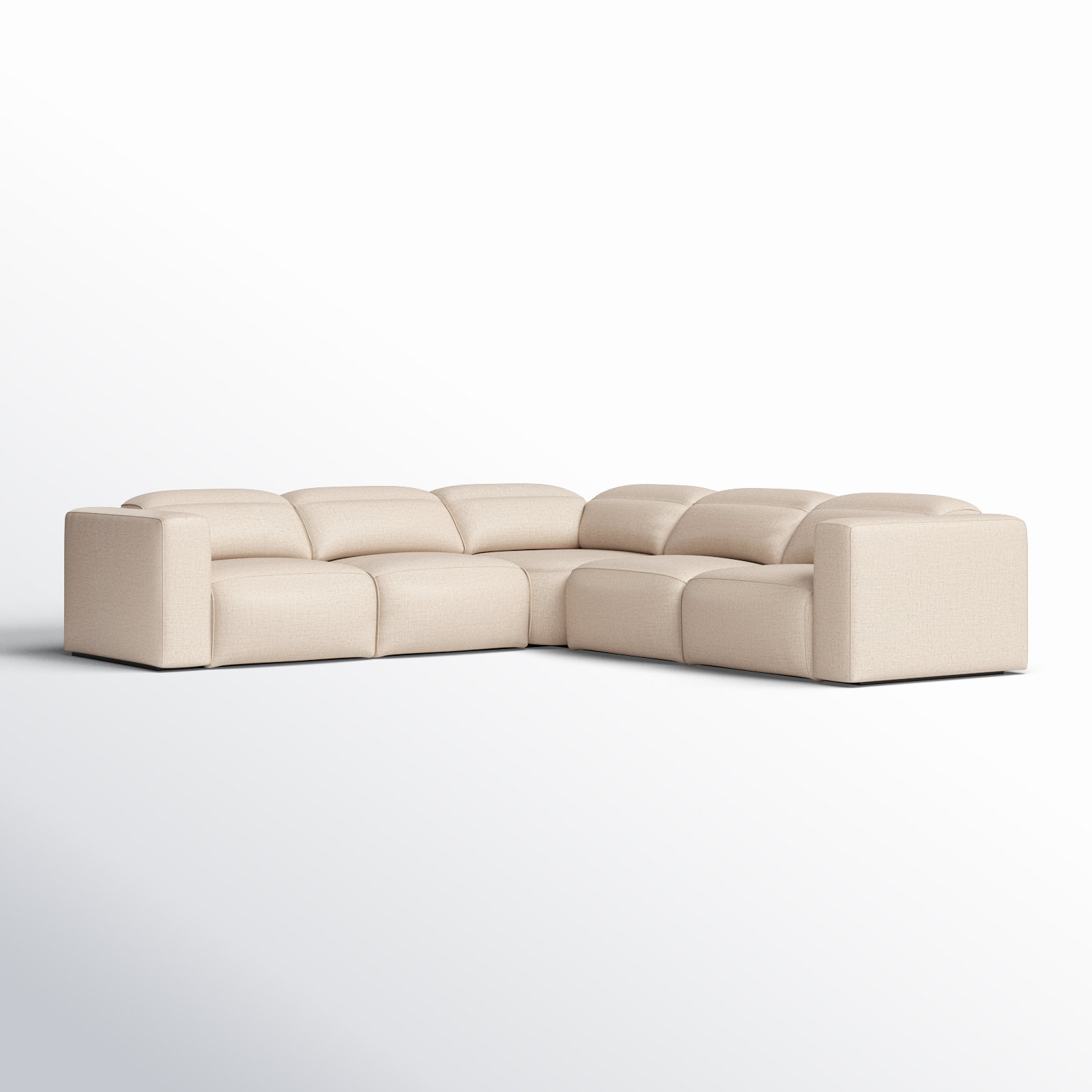 Amed 5 - Piece Power Reclining Sectional, Antigo Natural Polyester Blend