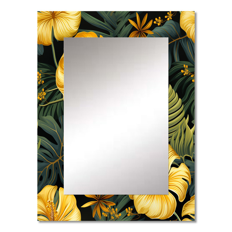 Motif tropical magique, miroir mural tropical, Alisja Monstera, 32 po x 24 po
