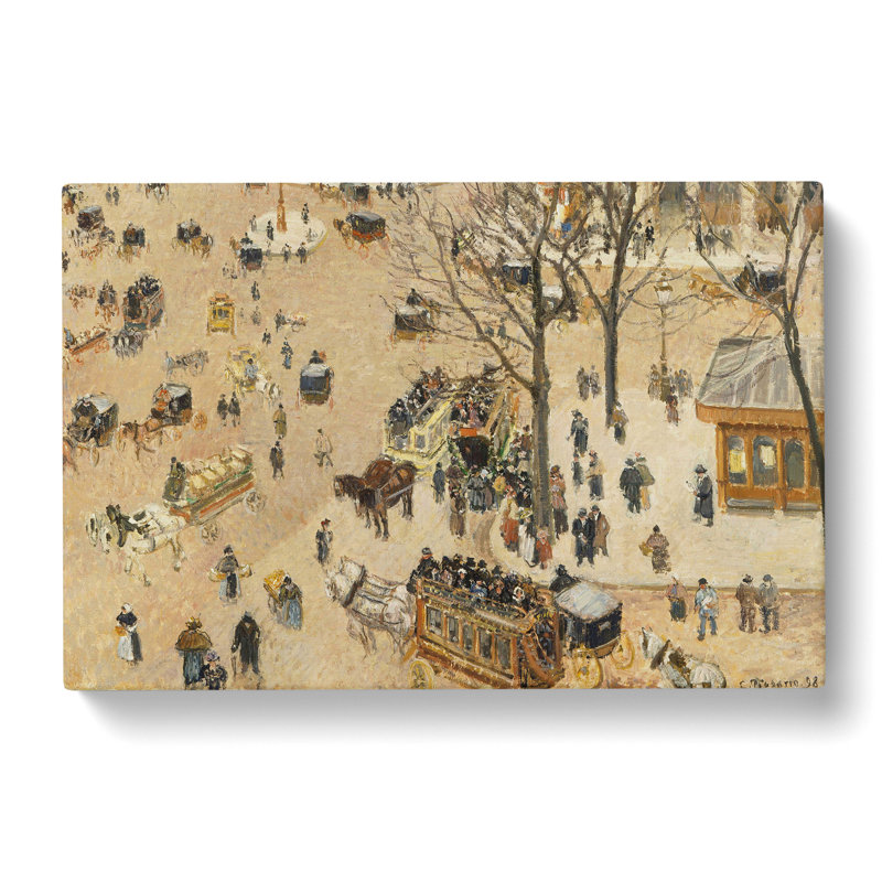Theatre Place by Camille Pissarro - Wrapped Canvas Painting, 40cm H x 60cm W x 3cm D