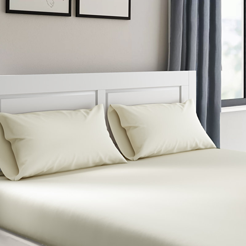 Hristos Cotton Blend Percale Fitted Sheet, Single (3'), Biscuit