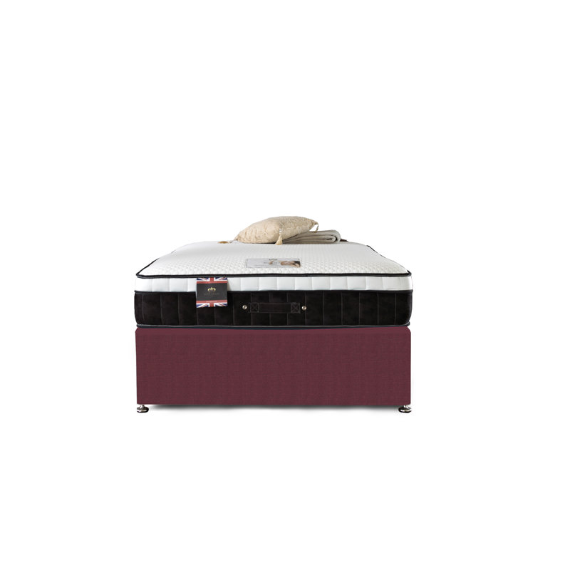 Aspelare Pocketsprung Divan Bed Set, Plum Linen, Super King (6'), 4 Drawers