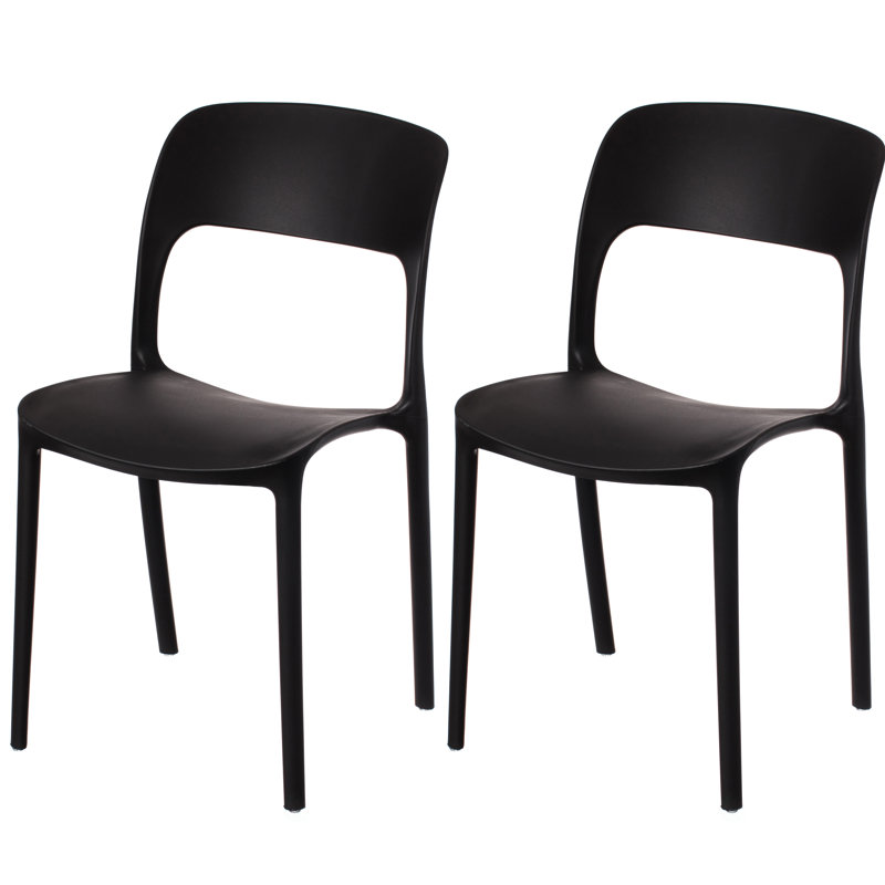 19.25'' H Stacking Side Chair, Black