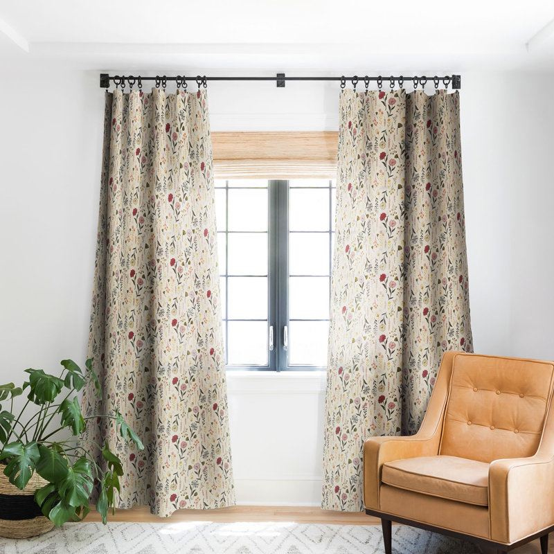 Avenie Cottage Garden Iv 1pc Blackout Window Curtain Panel, 50" W x 63" L