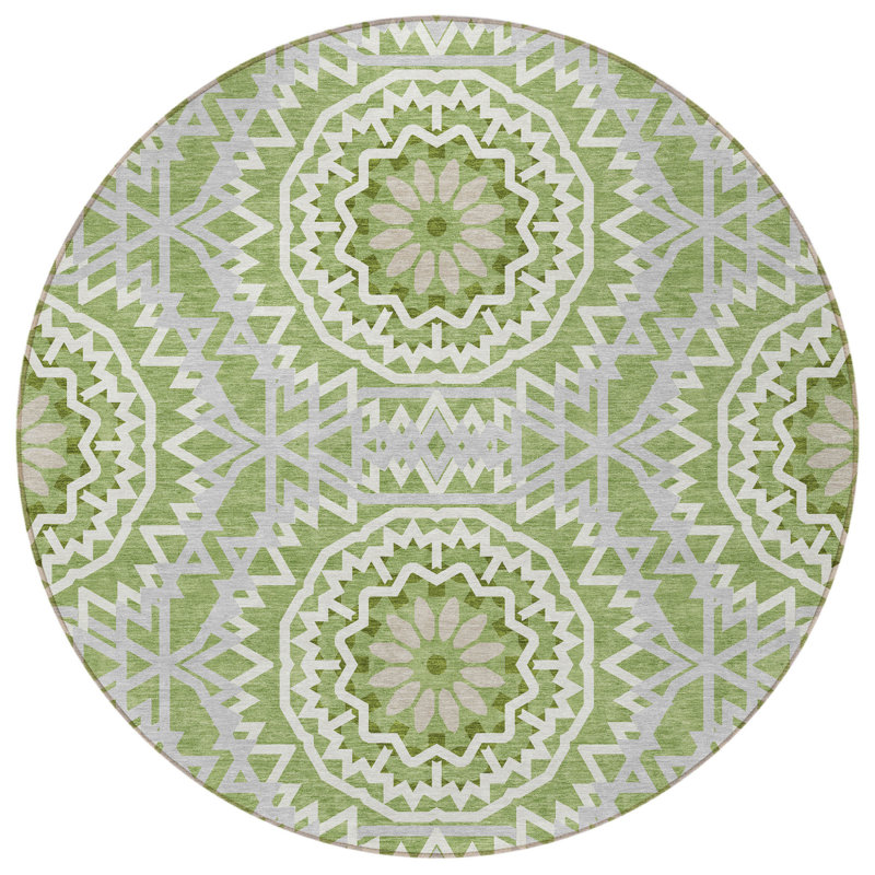 Tapis rond tissé à la machine HomeRoots
