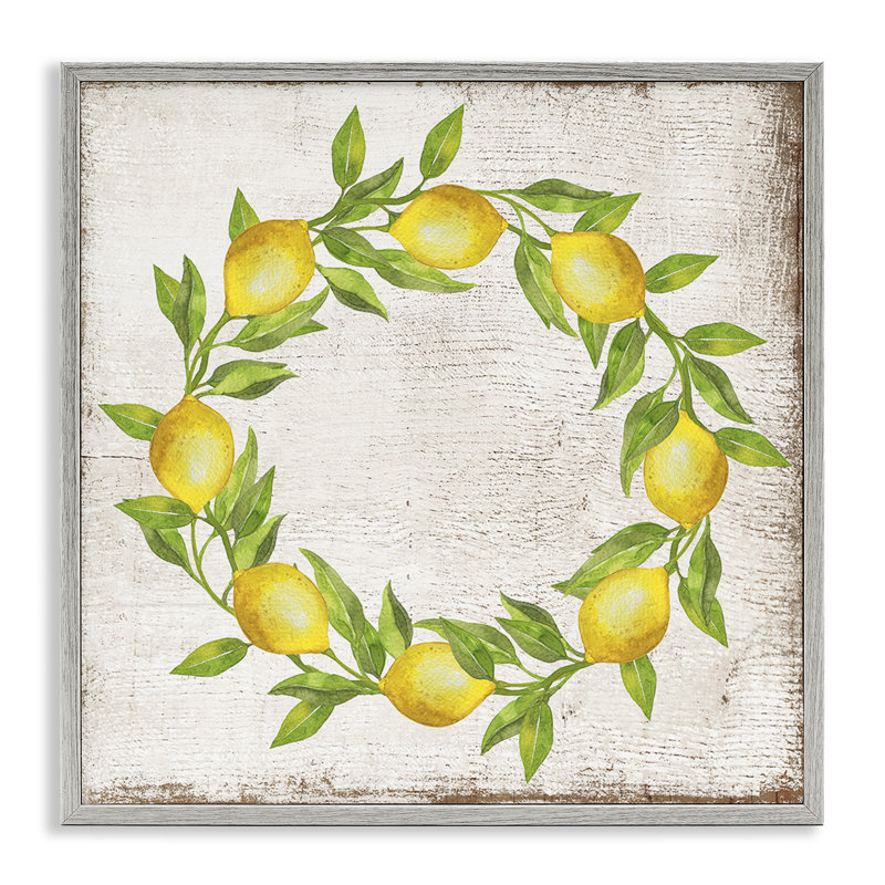  O lettre, couronne de citron, estampe numérique par Creatif Belle, Estampe numérique Farmhouse, H 12 po x l 12 po