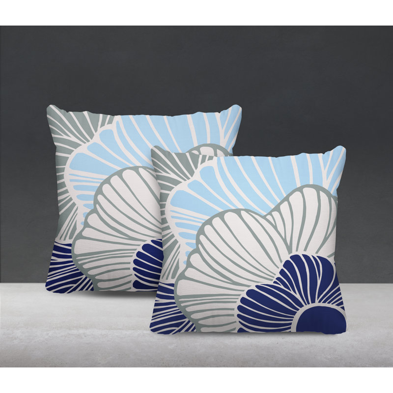 Housse et insert de coussin décoratif intérieur / extérieur en mélange de polyester, L 17 po x H 17 po, Gris