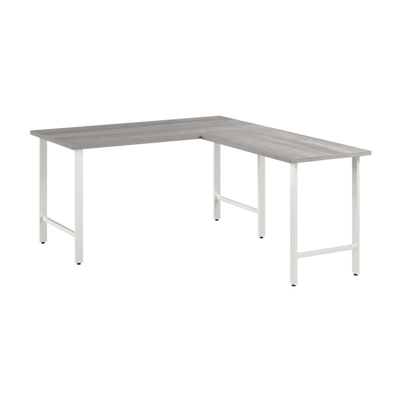 Hustle 60'' L Desk - Reversible, Platinum Gray
