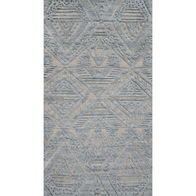 Bariloche Wool Geometric Area Rug in Blue