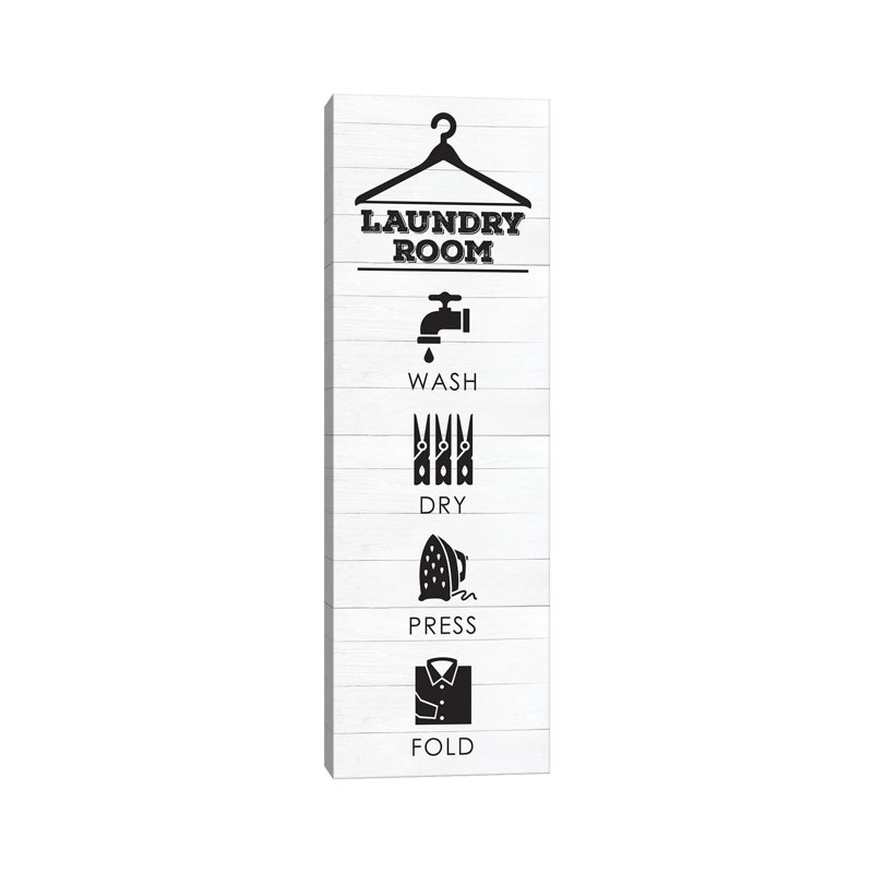 Laundry Shiplap V by Melody Hogan - Wrapped Canvas Panoramic Print, 121.92 cm H x 40.64 cm W x 3.175 cm D