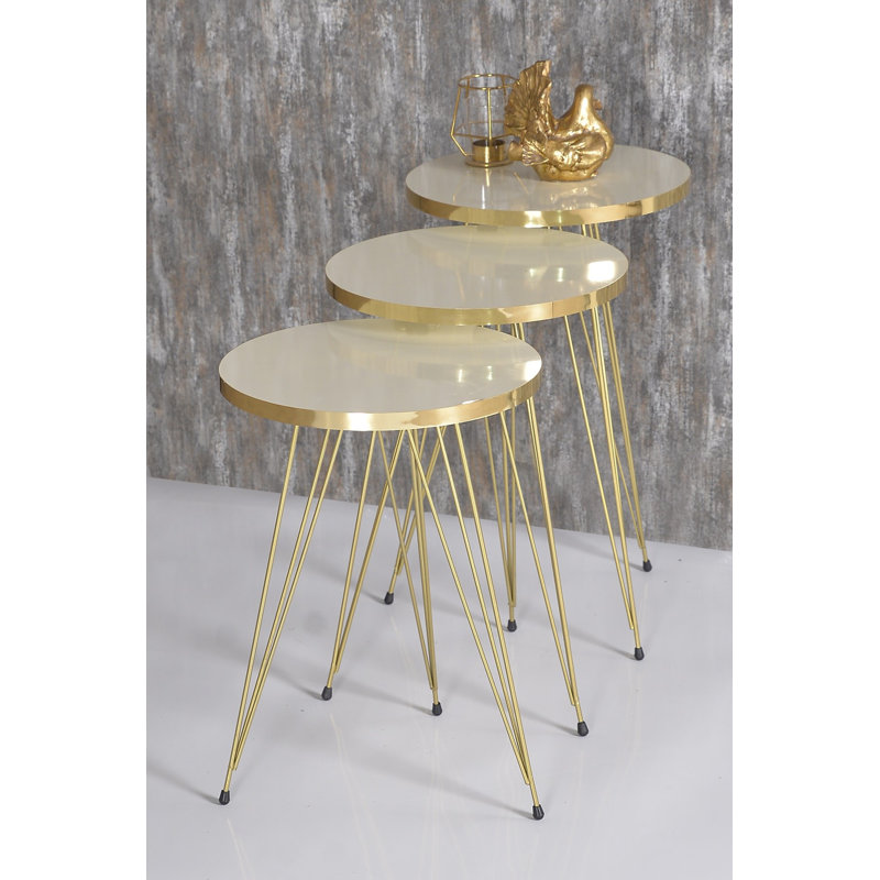 Mariann Nesting Tables, Cream White