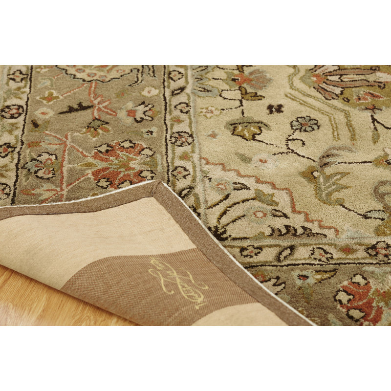 Wool Oriental Area Rug in Beige/Brown, Rectangle 3'6" x 5'6"