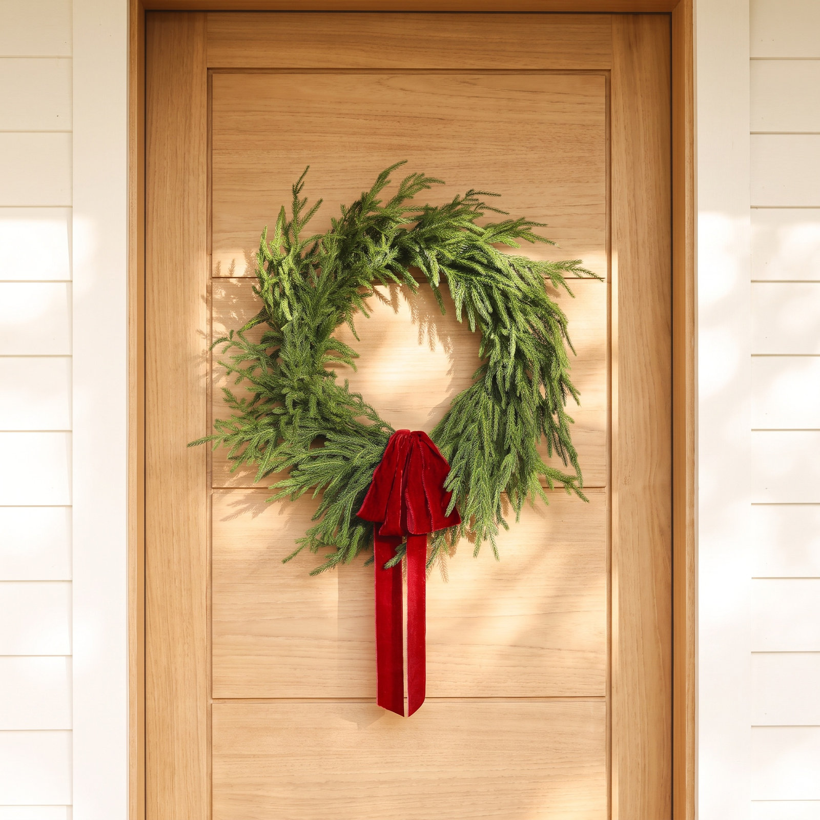 Faux Pine Wreath, 24" W x 24" H x 5" D