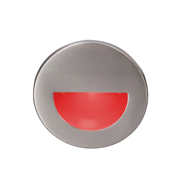LEDme LED Step Light, Brushed Nickel, Red