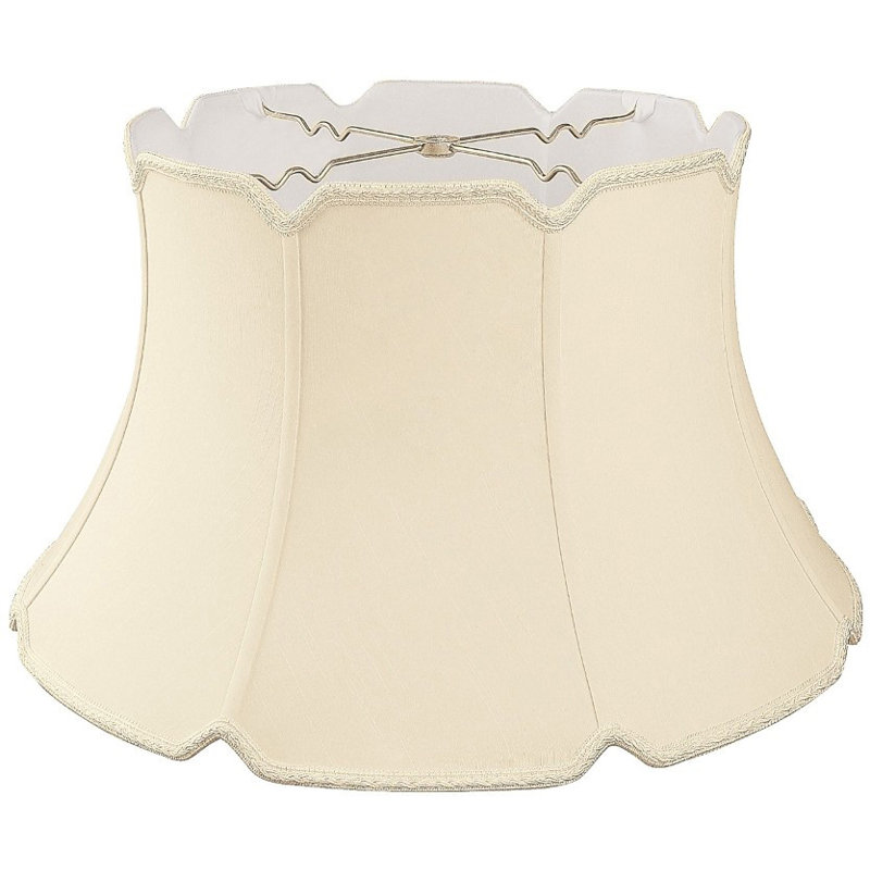 Abat-jour cloche en soie/chantoung (araignée), Beige, H 11,25 po x l 19 po x P 19 po