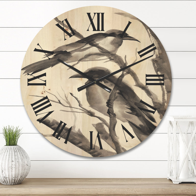 Horloge murale monochrome en bois, Moyen