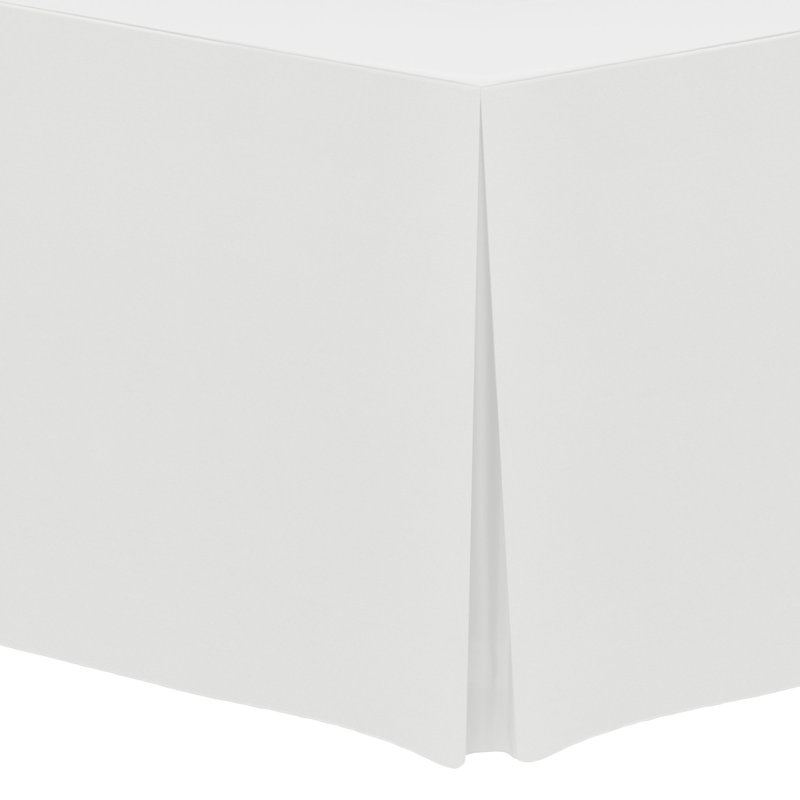 Ultimate Textile Fitted Polyester Tablecloth Rectangular Tables, 48" x 42", White, 10