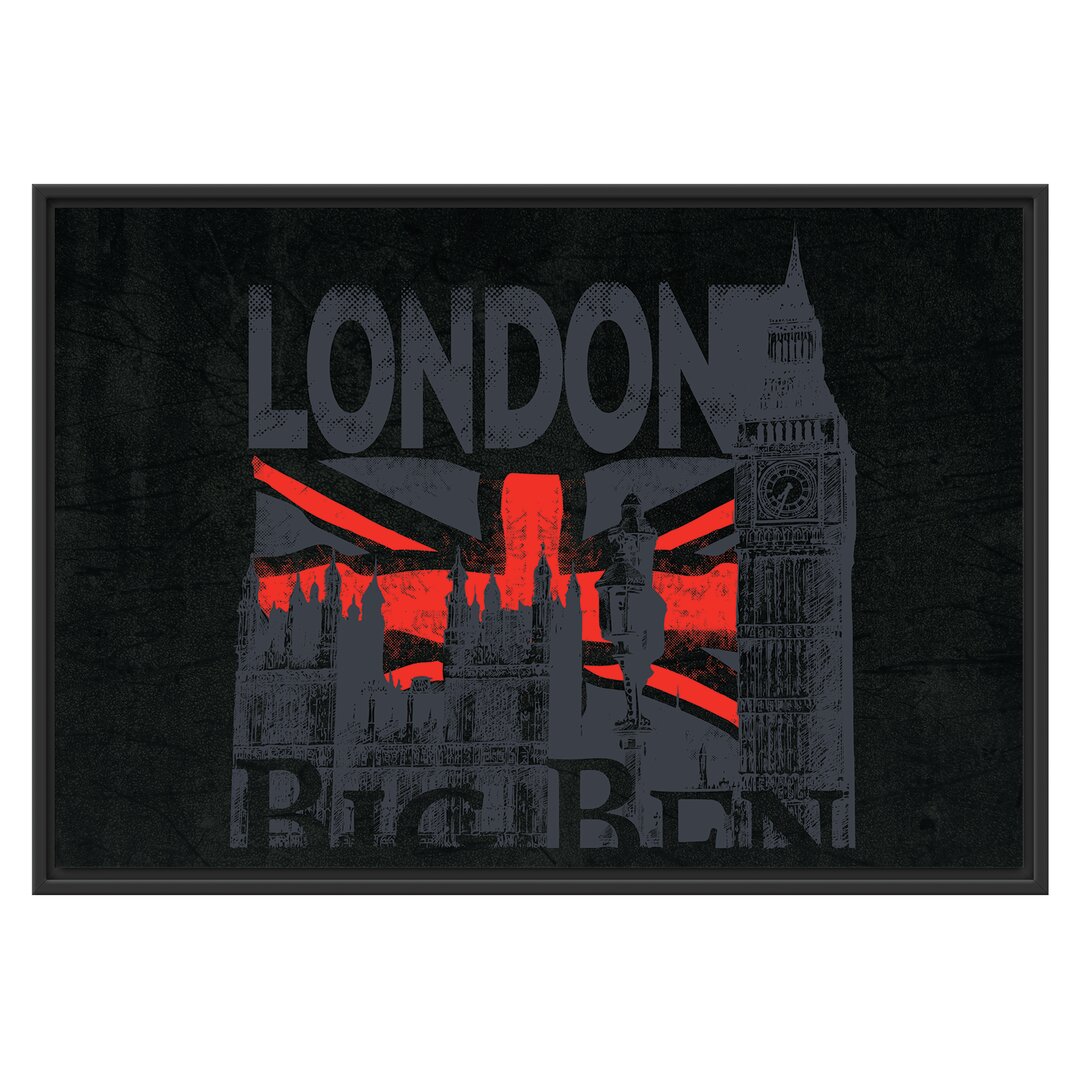 Gerahmtes Wandbild The Big Ben Black