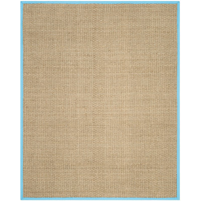 Tapis naturel / turquoise en bambou Chester