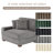 Stephania Upholstered Light Gray Faux Rabbit Fur Flannel Armchair with Pillow Back, One Arm Single Chair Module Part For Sectional Sofa-966329386