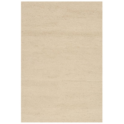 Handgefertigter Teppich Pinney aus Wolle in Beige