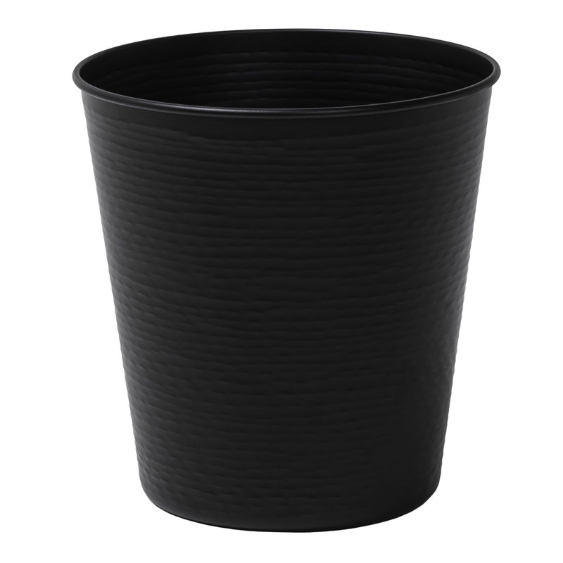 Remi Modern Classic Textured Steel 2-Gallon Wastebasket, Matte Black