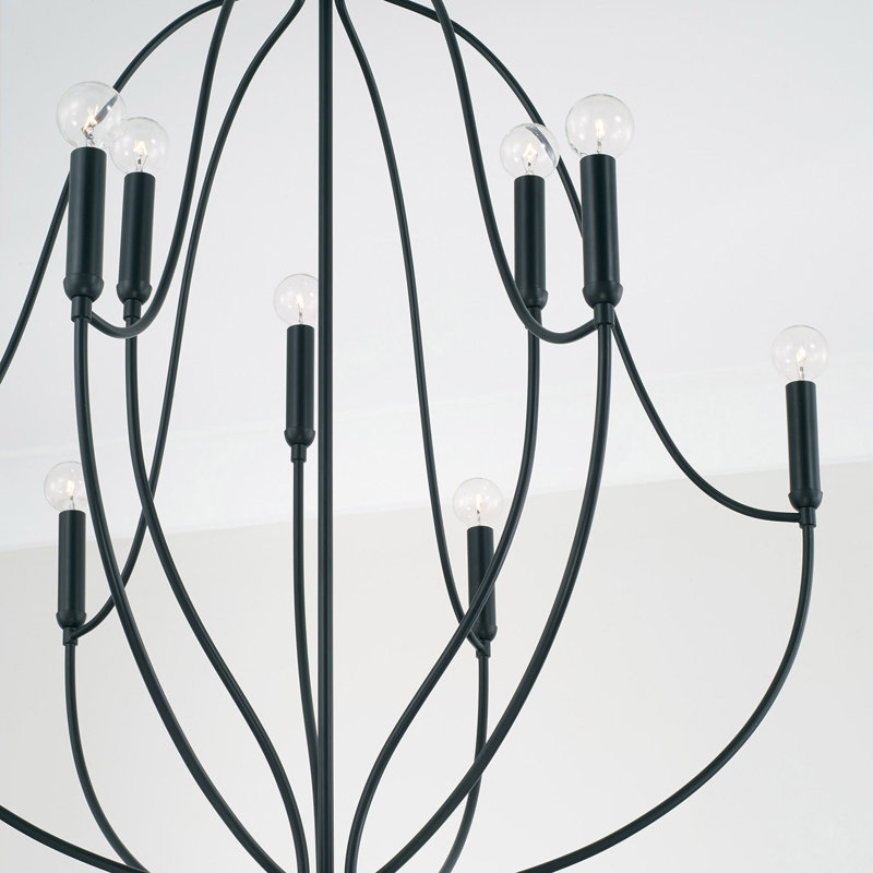 Madison 9 - Light Dimmable Empire Chandelier, Matte Black