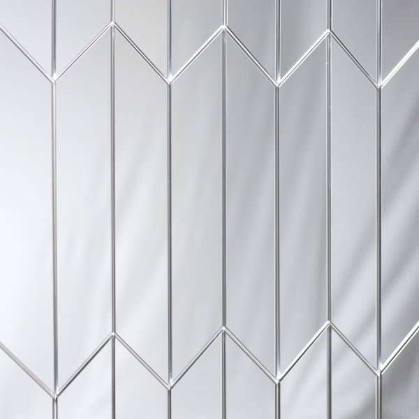 Reflections Chevron 1.8" x 12" Glass Tile