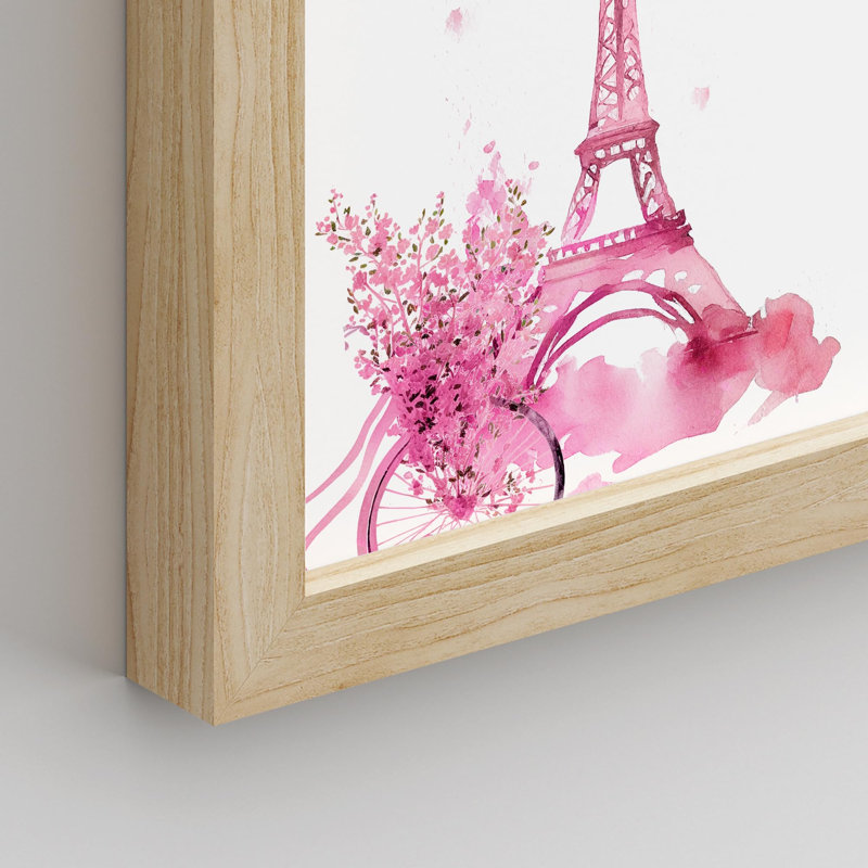 «France Eiffel Tower Butterfly Ballerina Perfume», impression encadrée sur papier 4 pièces, Naturel, H 14 po x l 11 po