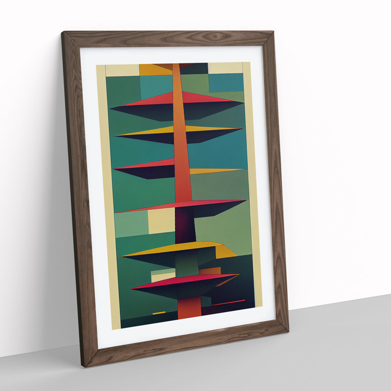 Bold Tree No.2 - Print, 66cm H x 48cm W x 2cm D, Walnut Framed, White