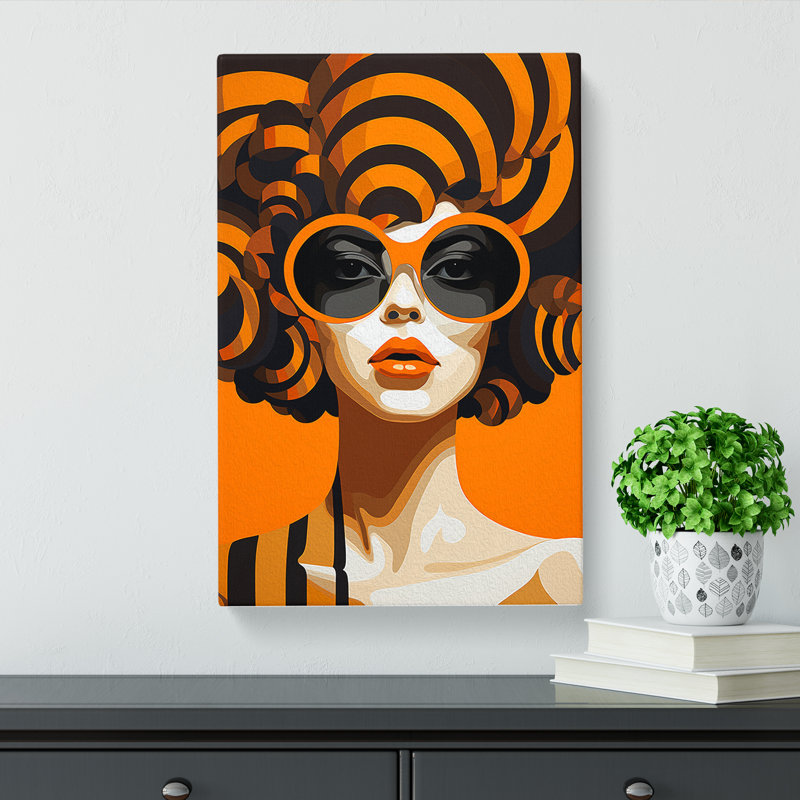 Woman With Curls Op - No Frame Print