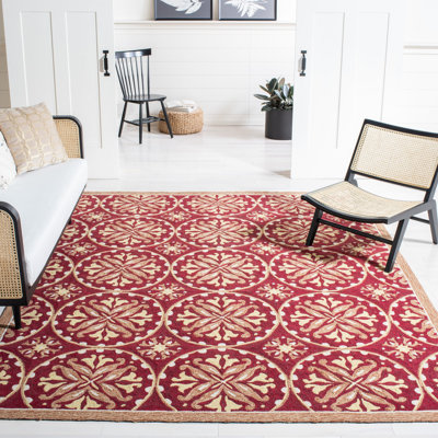 Tapis d'intérieur / extérieur à motif floral rouge / orange Carvalho